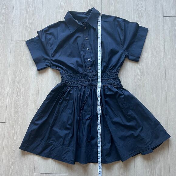 J Crew Elena Mini Dress In Cotton Poplin Size 2 Navy Blue - Picture 6 of 7